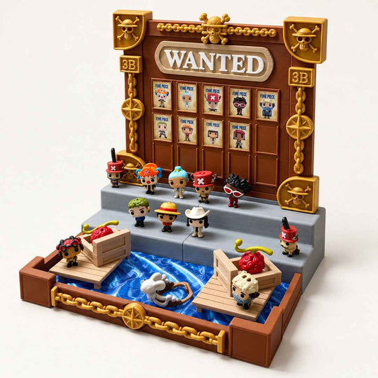 Espositore One Piece con cartello Wanted
