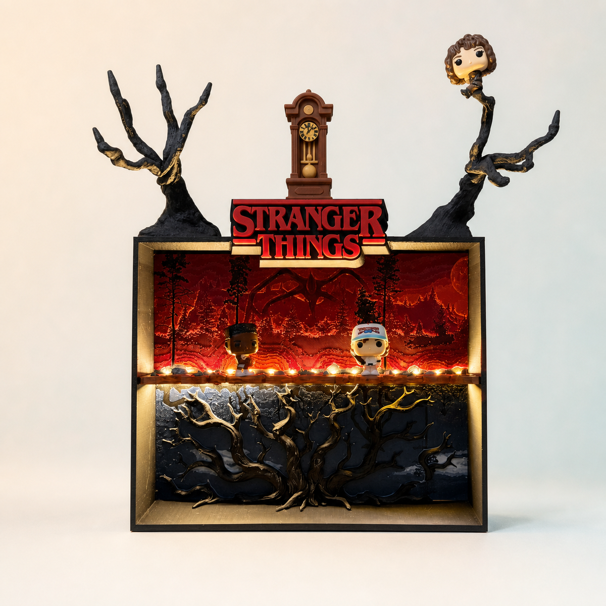 Espositore Stranger Things Mind Flayer – vista completa su fondo Carta